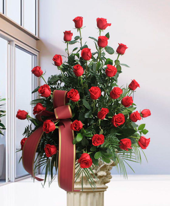 Rosas rojas para difuntos de Santander