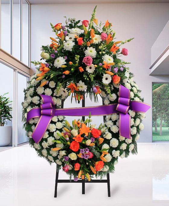 Corona funeraria de clavel