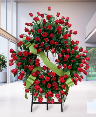 Rosas rojas funerarias para enviar a Santander